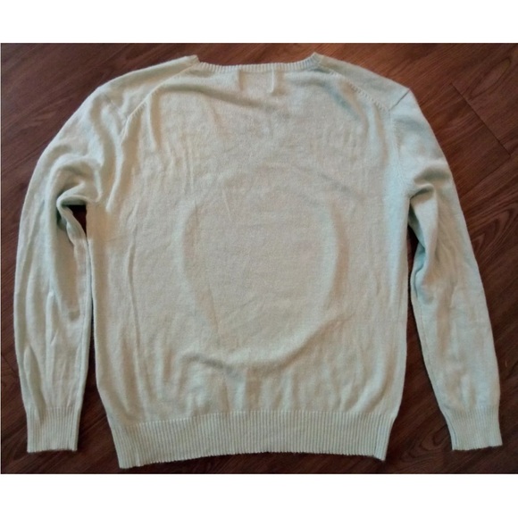 Wildfox White Label Baby Blue Pink Sequin Heart Angora Blend Sweater M - Picture 4 of 4